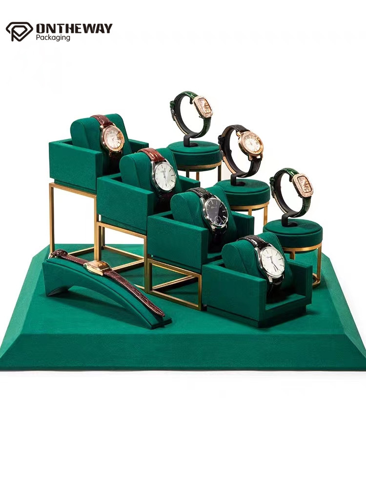 Custom green mircofiber watch display