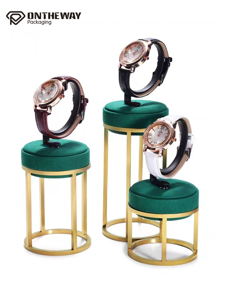 Custom green mircofiber watch display