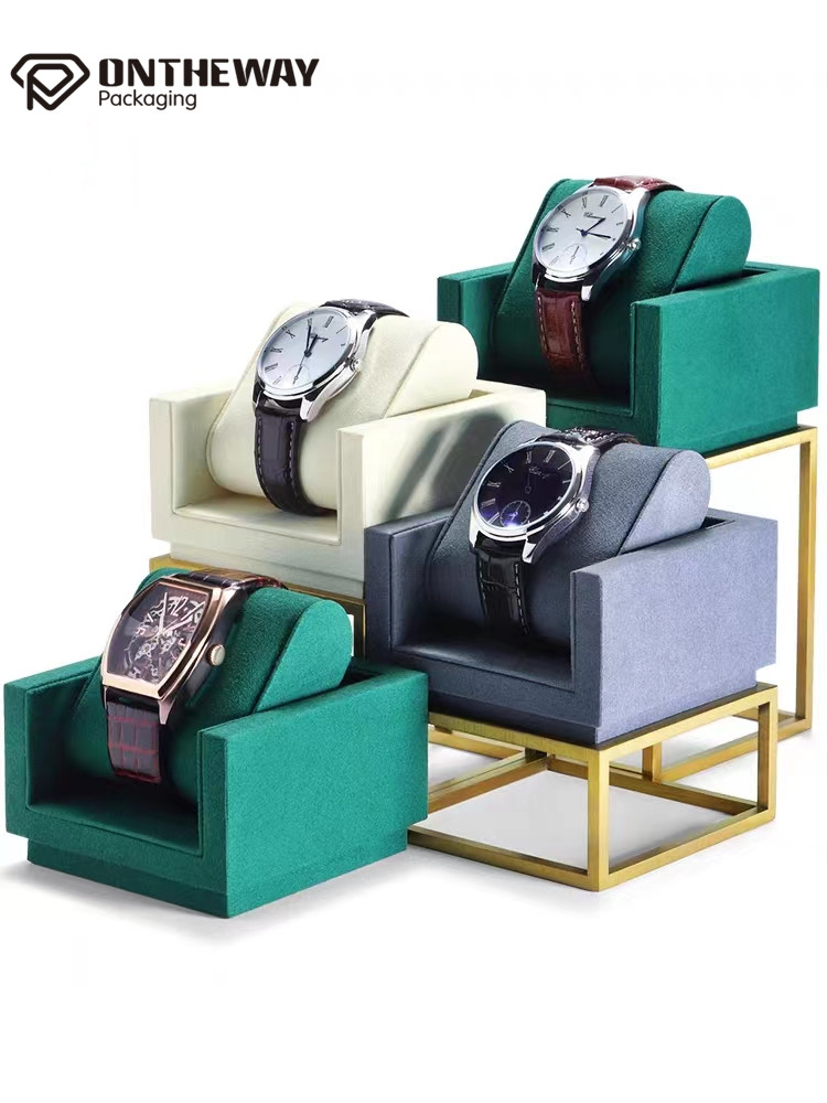 Custom green mircofiber watch display